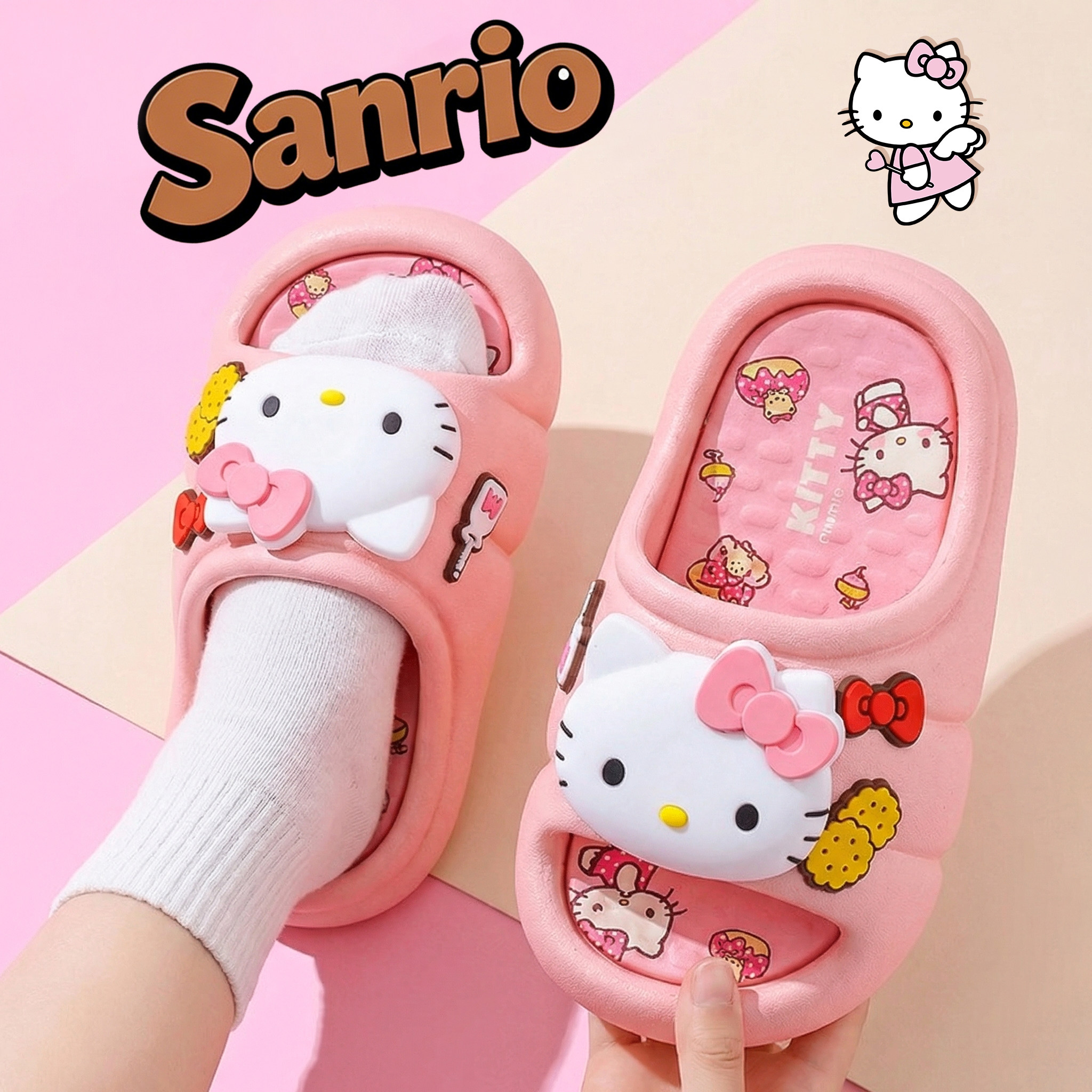 HelloKitty儿童拖鞋女童2026新款夏卡通防滑室内家居浴室凉拖女孩