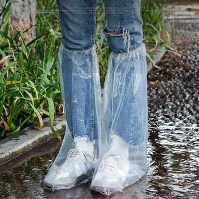 厂家直发加厚透明鞋套一次性用品防雨鞋套套装防水雨衣靴脚套