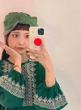 网纱绿色 小清新 发饰 蕾丝 大蝴蝶结 小众日本发带 PF10-1 贰