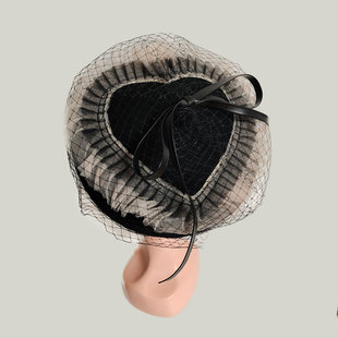 网纱帽子 设计感 毛呢 秋冬 原创NA4 夏季 爱心蕾丝