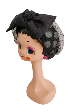 黑色 网纱 蕾丝波点 发饰  发带 设计感 蝴蝶结PF09贰