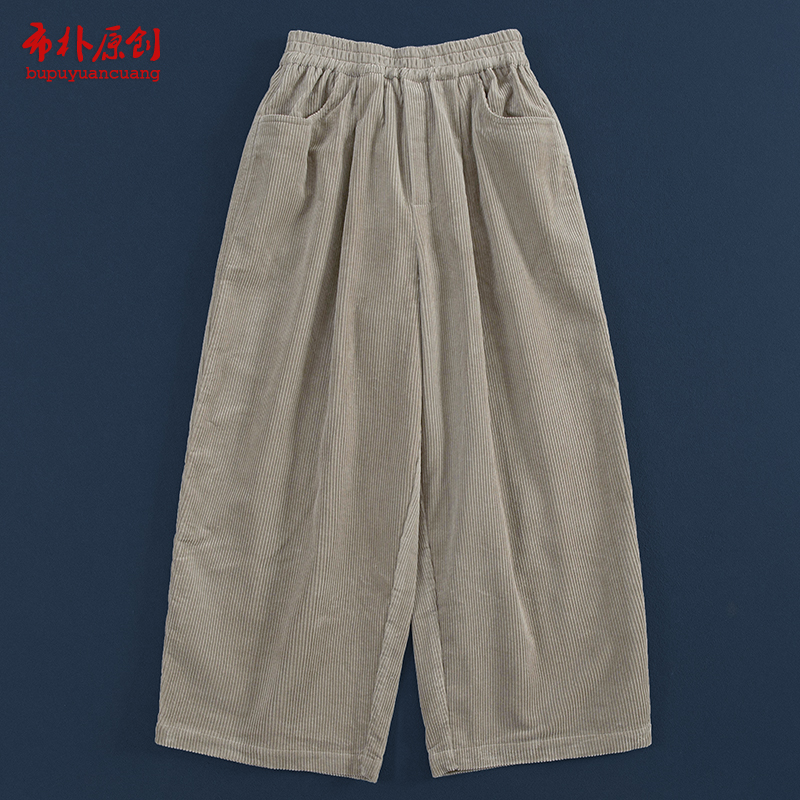 松紧腰女裤舒适百搭灯芯绒