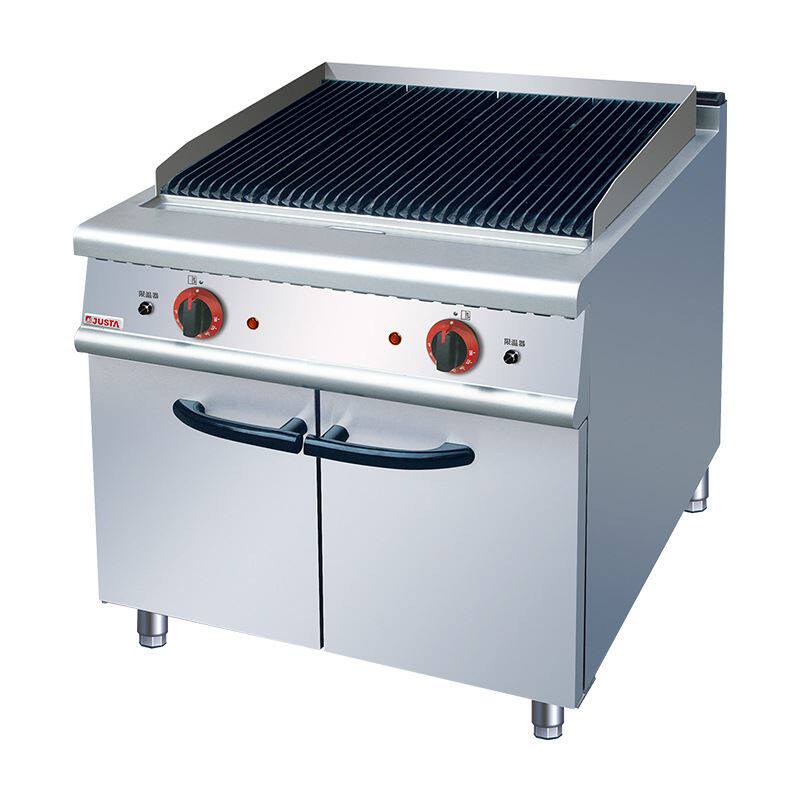 东沛jzh-th电火山石烧烤炉连柜座条纹坑扒牛排大型商用烧烤机无烟