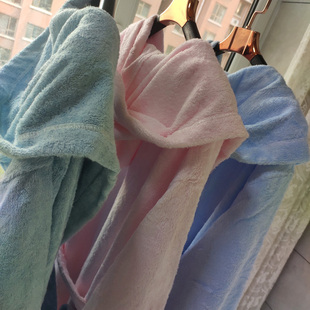 新款 出口舒适竹纤维浴袍 带帽柔软女浴衣 天然舒适吸水男女浴衣