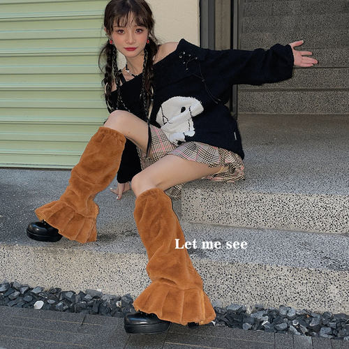 LETMESEE少女感毛绒绒袜套