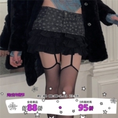 网红性感纯欲风长筒薄款 LET 个性 辣妹黑丝吊带丝袜一体式 SEE