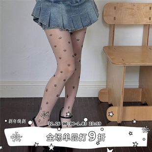 猫猫爪印花图案性感光腿袜神器连体松弛感通勤白丝袜 SEE LET