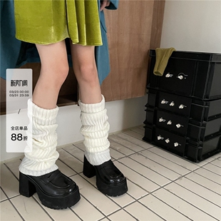 针织袜套jk白色袜子女小腿套芭蕾长筒堆堆袜辣妹袜套 SEE LET