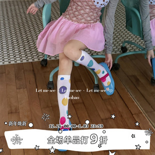 洋气少女天鹅绒袜博主同款 LET 原创大波点小腿女袜 SEE