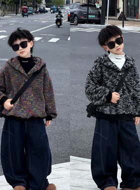 THE LUHAN【云柔秘境】秋季混色针织亲子中大男童连帽卫衣25702