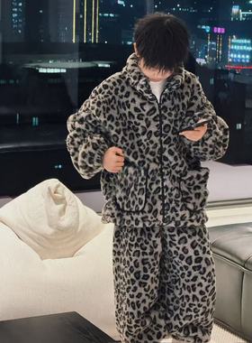 THE LUHAN【豹纹家居】秋冬季潮流豹纹家居服亲子装中大男童25818