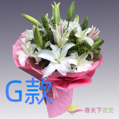 生日周年白百合福建龙岩花店送花长汀县永定县上杭县同城鲜花快递