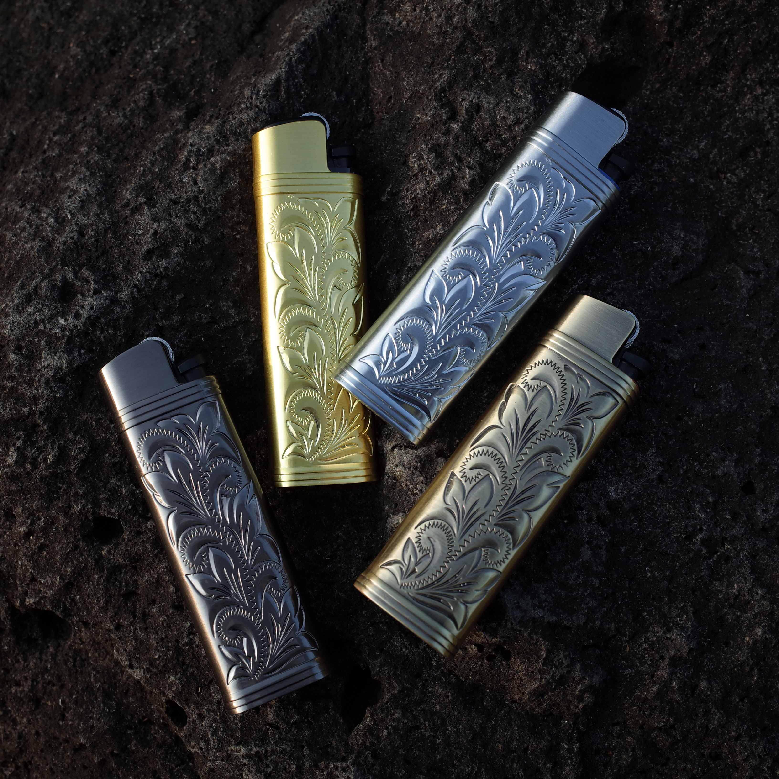 新款草蜢火石砂轮一次性打火机个性雕花金属外壳创意高档防爆家用