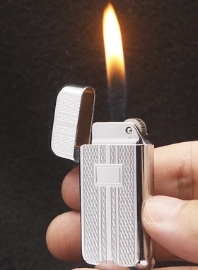 HY083电镀花板光板超薄迷你砂轮充气明火打火机 便携广告礼品