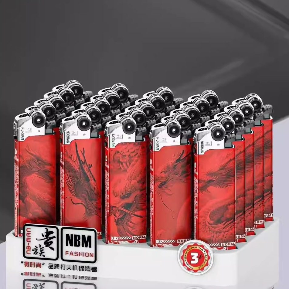 贵族砂轮打火机创意个性潮流气体一次性无声滑轮火石轮充气火机