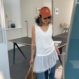 ONE 26夏上新不规则下摆设计背心B792 SEVEN