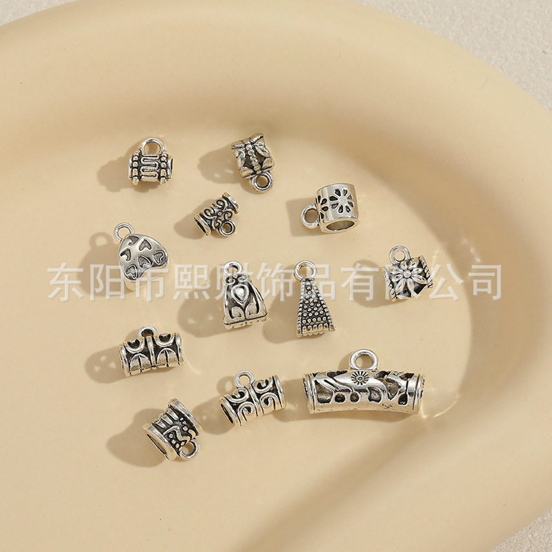 跨境专供藏银合金diy配饰三通隔珠系列手链项链吊坠饰品配件批发