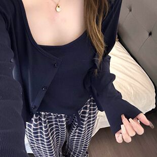 甜美时尚 带胸垫开衫 长袖 吊带 俏茵婷 6530 春上新睡衣女春季