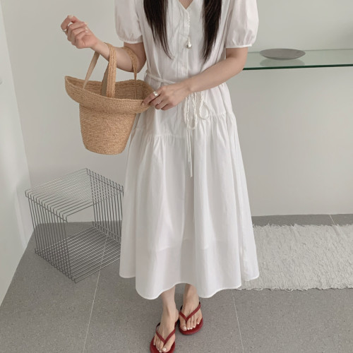 V.STUDIO-夏上新简约连衣裙连衣裙(配腰绳)93708