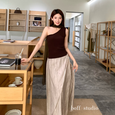 boff-夏上新设计感小众气质扎染工艺半松紧腰显瘦半身裙96192