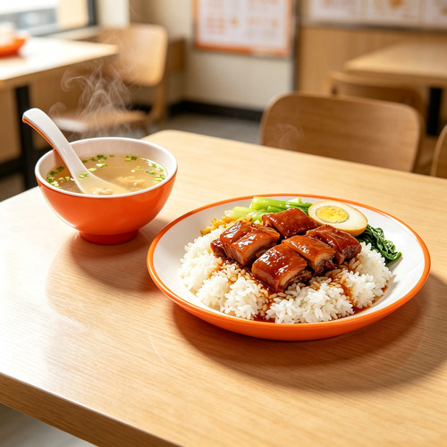 加厚钢化猪脚饭盘快餐店打饭盘