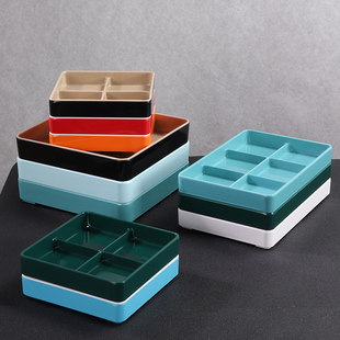 酒吧足浴KTV小果盘商用密胺火锅烤肉店小食盘四宫格零食小吃盘子