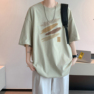 已注册/夏季韩版潮牌短袖T恤男宽松舒适体恤打底衫DT9500/P25图片