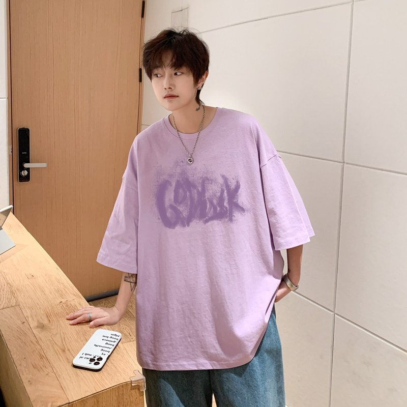 已注册/夏季新黑色英文印花短袖T恤男生体恤打底衫DT8031/P25,男装T恤,电商B316