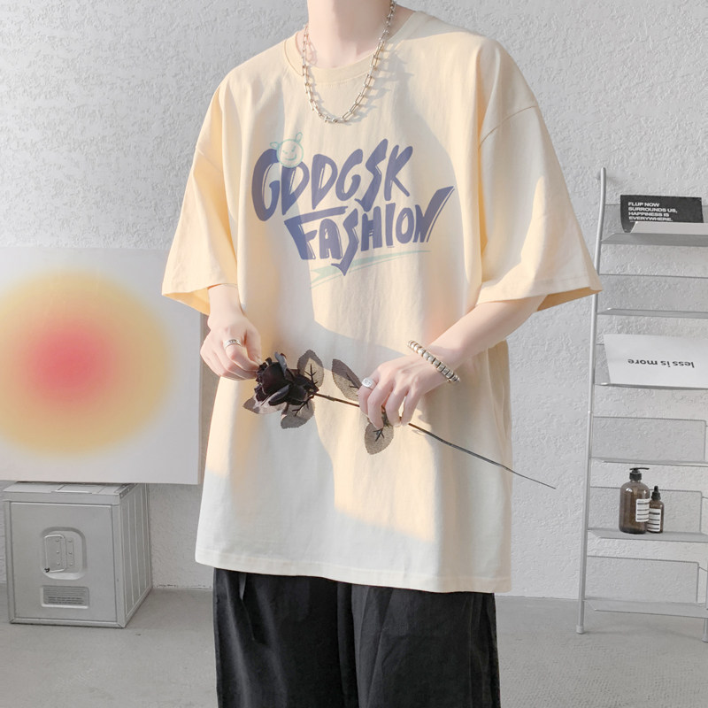 已注册/夏季圆领港风印花大码短袖T恤男体恤打底衫DT6838/P25图片