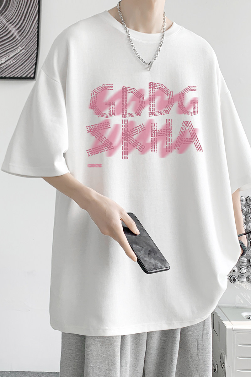 已注册/夏季百搭白色潮牌短袖T恤男宽松体恤打底衫DT3999/P25,男装T恤,电商B316