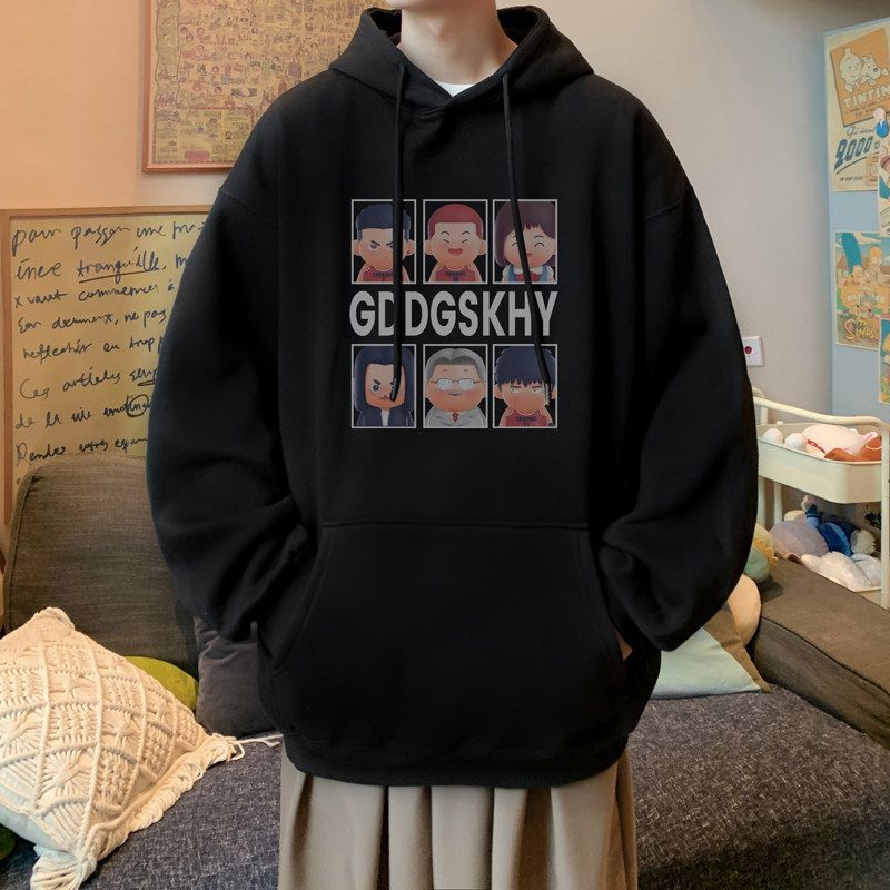 已注册/秋季高街连帽卫衣男生宽松大码复古外套WY9373/P45加绒P50,男装卫衣,电商B316