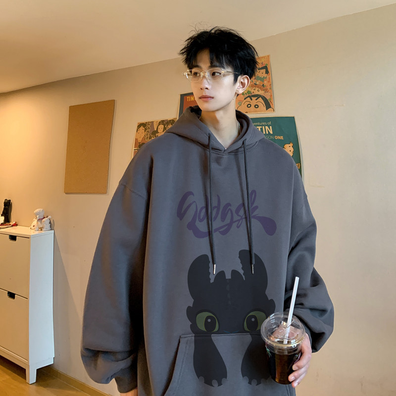 已注册/秋季连帽卫衣男青年日系大码宽松外套潮WY9383/P45加绒P50,男装卫衣,电商B316