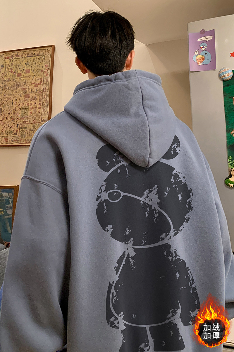 已注册/秋季重磅运动连帽卫衣男潮青年宽松外套WY9525/P45加绒P50,男装卫衣,电商B316