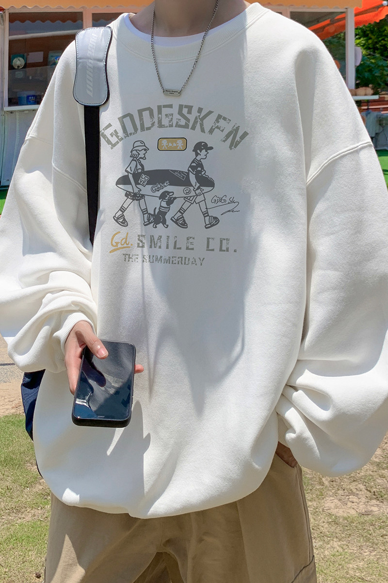 已注册/华棉秋季新潮牌日系卫衣运动男大码打底衫WY9638/P35,男装卫衣,电商B316