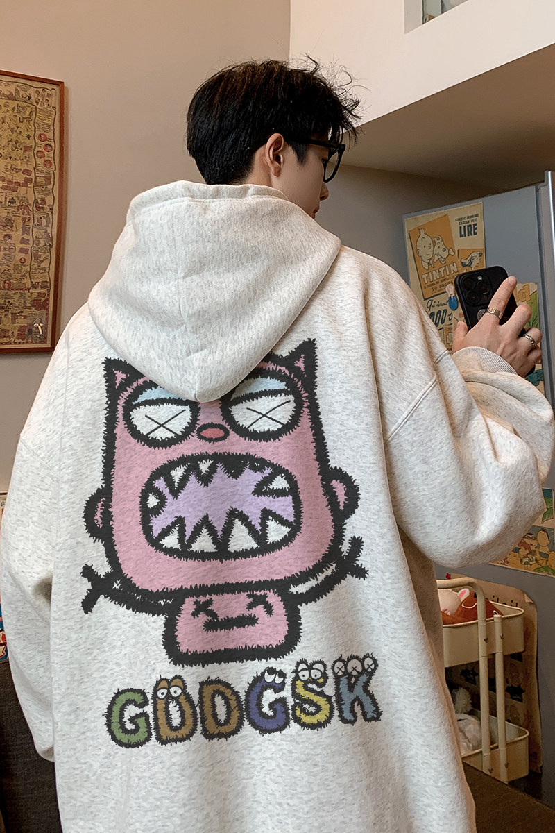 已注册/秋季个性连帽卫衣男生潮牌宽松大码外套WY9303/P45加绒P50,男装卫衣,电商B316