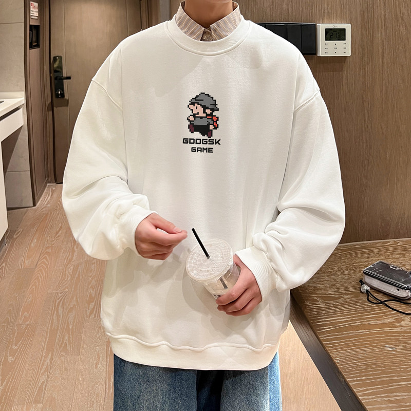 已注册/华棉秋季新小人印花圆领卫衣男大码打底衫WY3817/P35,男装卫衣,电商B316