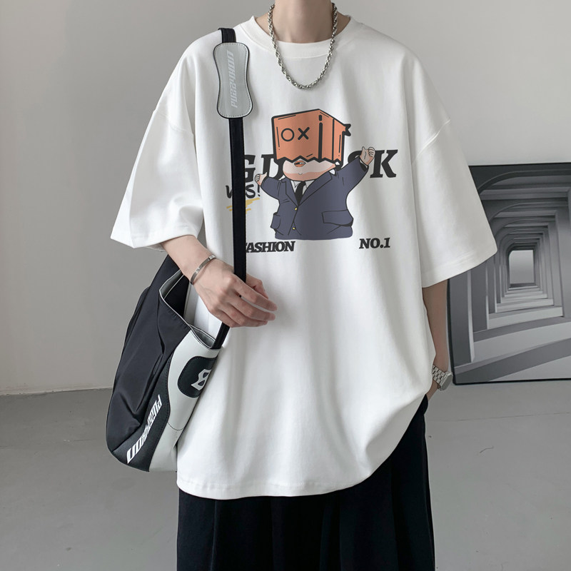 已注册/夏季白色美式文艺短袖T恤男大码体恤打底衫DT7172/P25,男装T恤,电商B316