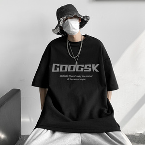 已注册/重磅字母印花短袖T恤男夏季港风半袖体恤打底衫DX1111/P25图片