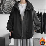 秋冬季防水冲锋衣男夹克大码外套魔术贴连帽JK8768/P100加棉P120，男装夹克，电商B316