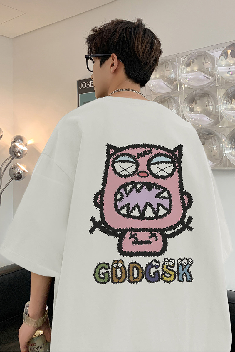 已注册/夏季白色复古情侣短袖T恤男大码体恤打底衫DT5090/P25,男装T恤,电商B316