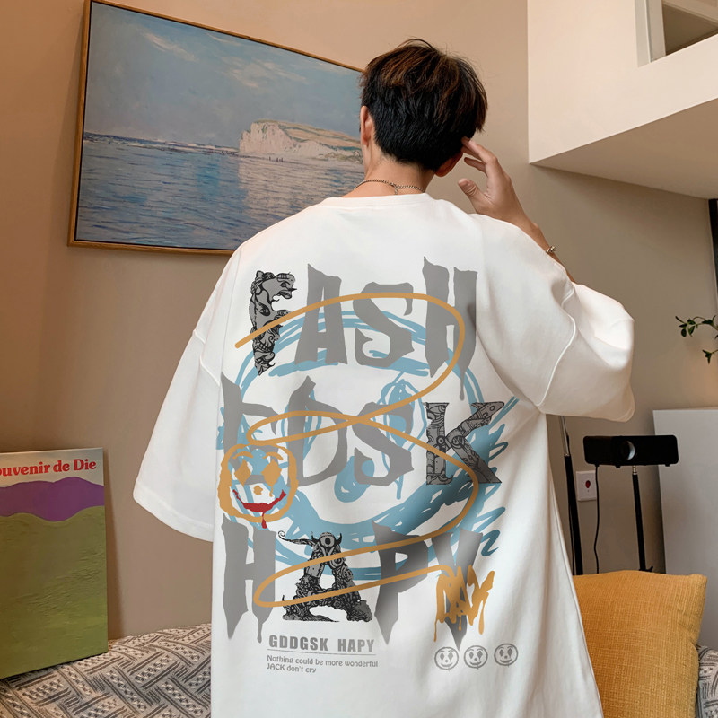 已注册/夏季简约运动日系短袖T恤男大码体恤打底衫DT8351/P25图片