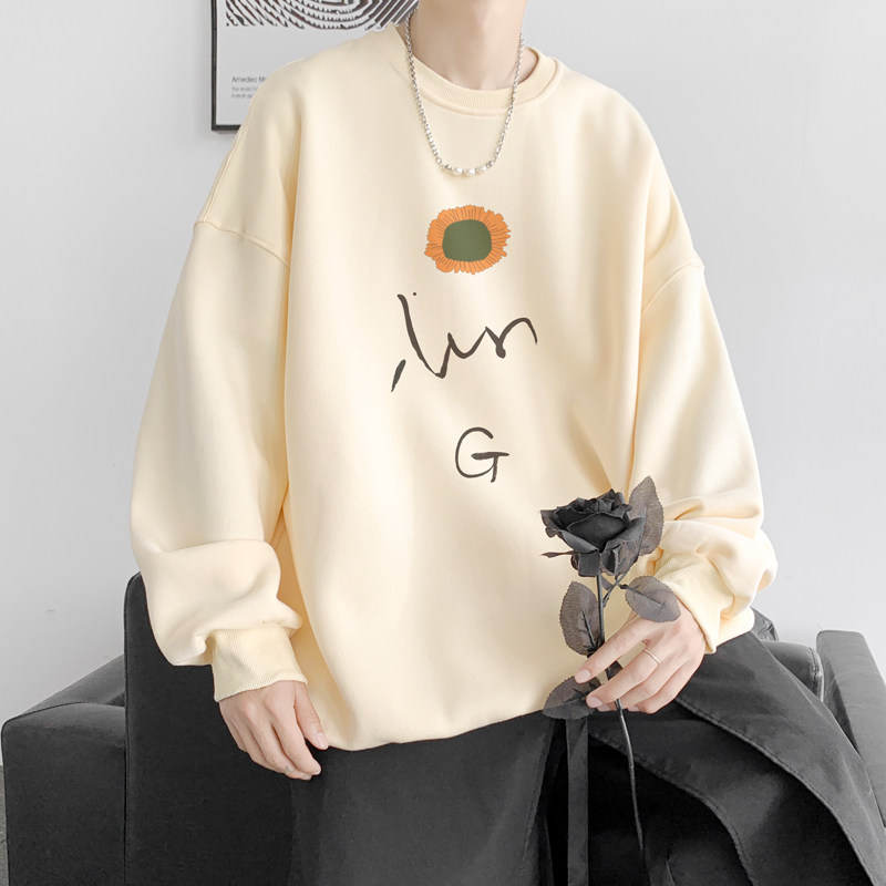 已注册/华棉秋季文艺印花卫衣男生圆领打底衫大码外套WY9212/P35,男装卫衣,电商B316