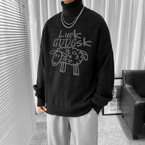 已注册/冬季美式高领毛衣男生潮牌情侣针织衫大码外套MY1164/P45