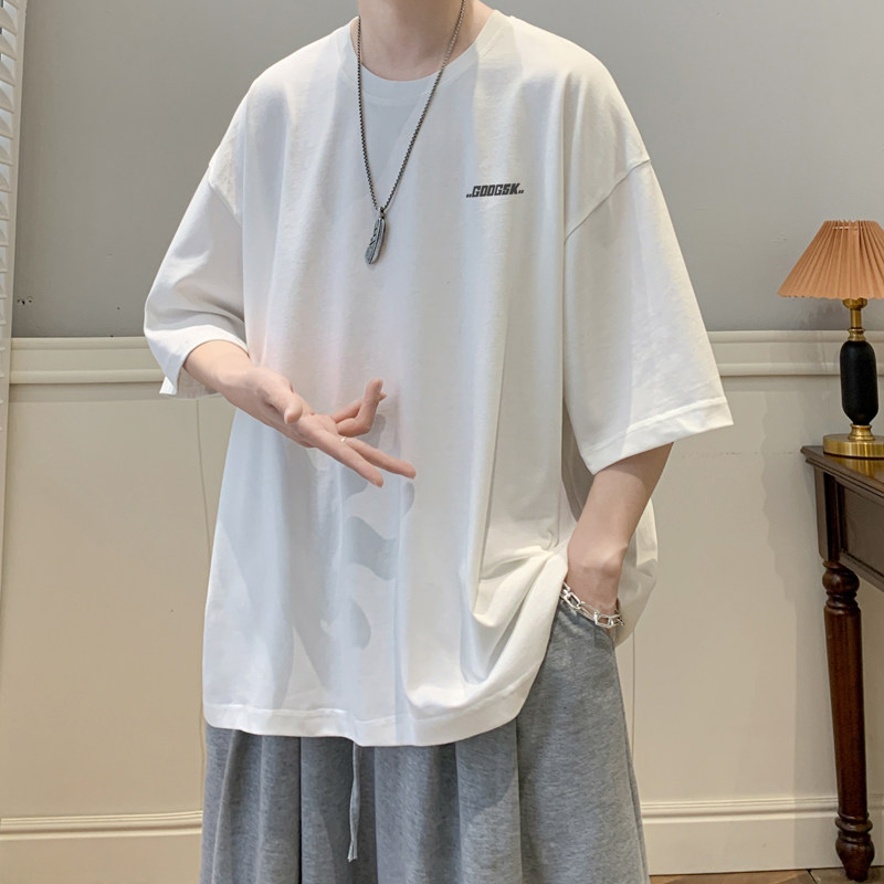已注册/夏季新印花纯棉短袖T恤港风男生打底衫体恤DT0437/P25,男装T恤,电商B316