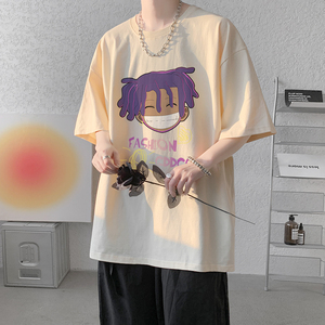 已注册/夏季新印花短袖T恤男生半袖港风体恤打底衫DT3016/P25