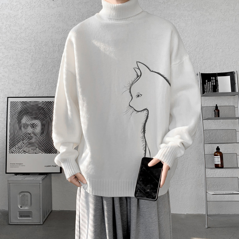 已注册/冬季韩版高领毛衣翻领打底衫男潮宽松针织内搭MY9503/P45,男装针织衫/毛衣,电商B316