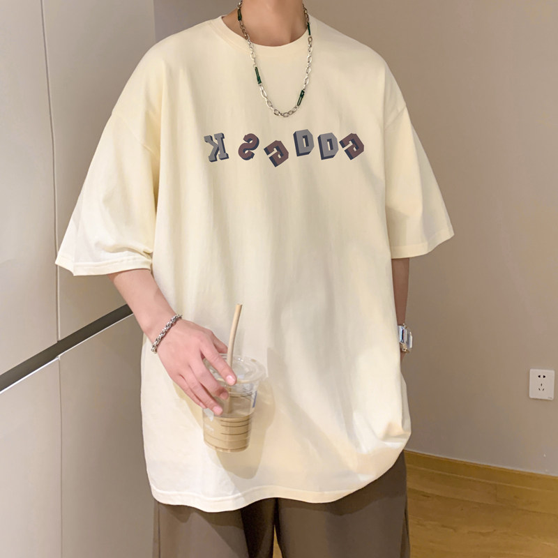 已注册/夏季白色复古风短袖T恤男生宽松体恤打底衫DT3323/P25,男装T恤,电商B316
