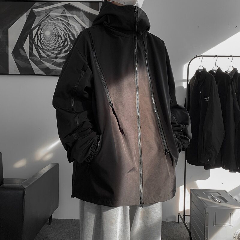 抖音秋冬季连帽夹克男生宽松外套冲锋衣防水JK8333/P100加棉P120,男装夹克,电商B316