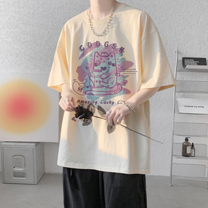 已注册/夏季新潮流文艺短袖T恤男生宽松体恤打底衫DT4019/P25图片