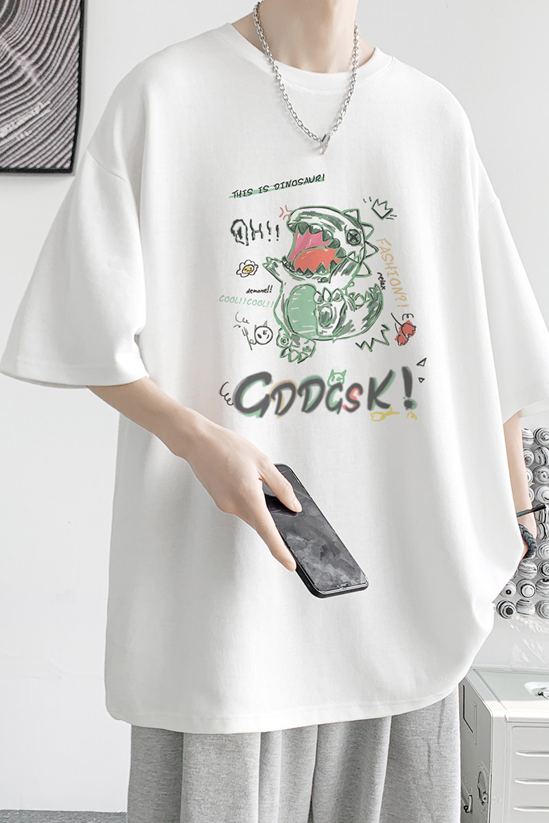 已注册/夏季趣味印花短袖T恤男宽松百搭体恤打底衫DT9906/P25,男装T恤,电商B316